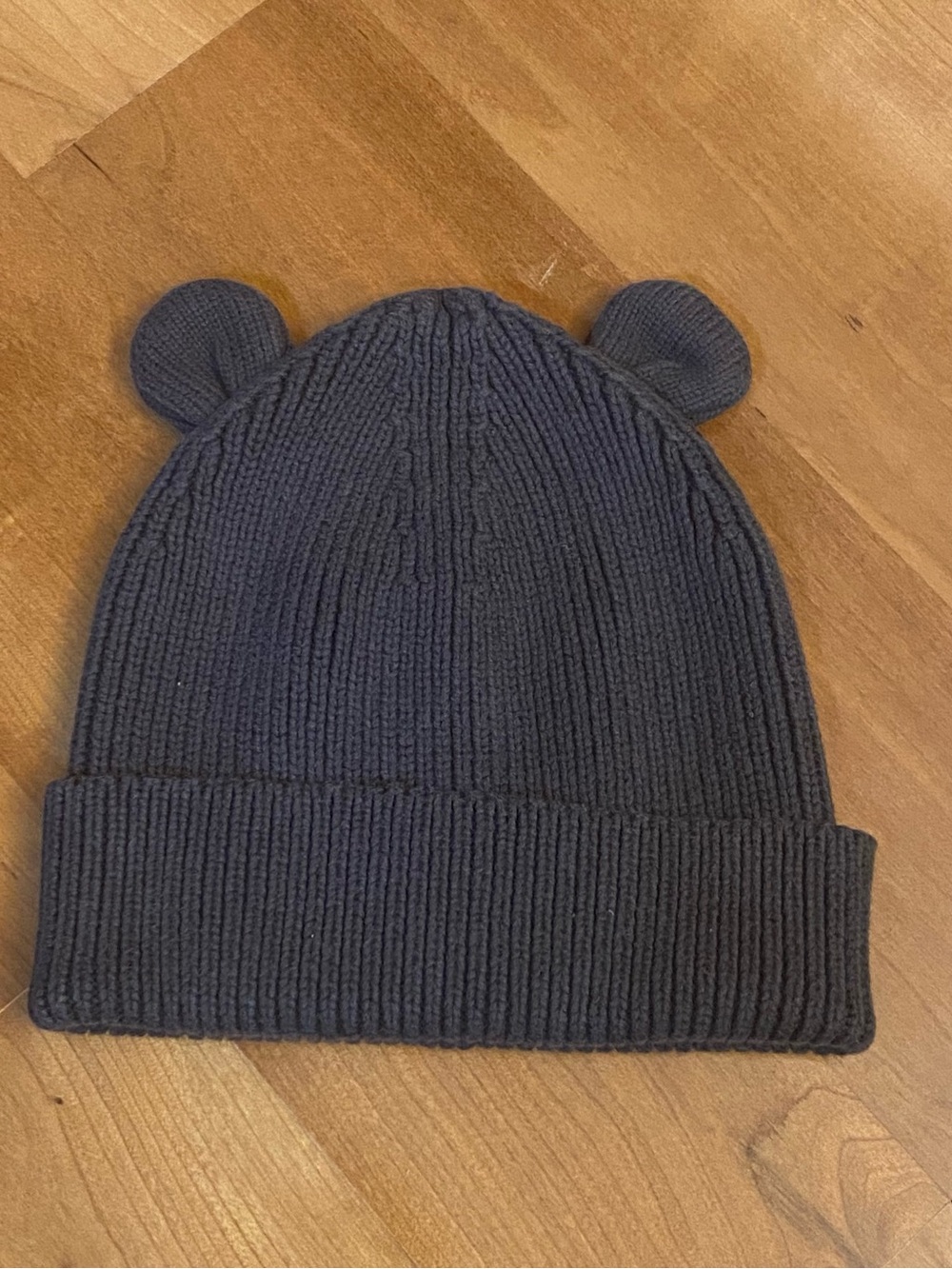 H&M Kids Gray Ribbed Knit Hat with Ear Details